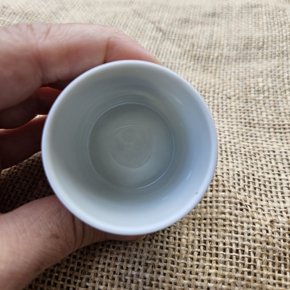 Tiny Limoges Cup or Vase with Blue and Yellow Butterflies - Picture 5 of 9